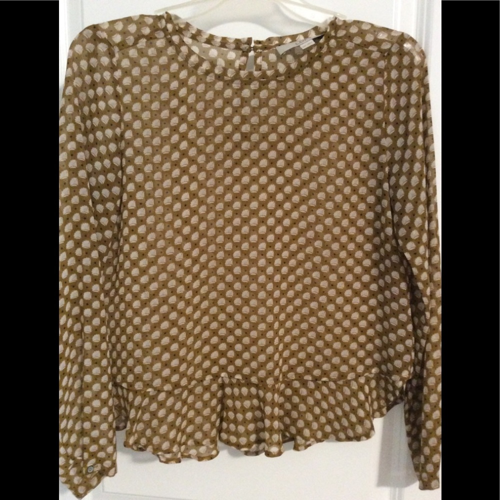 Loft mustard floral blouse